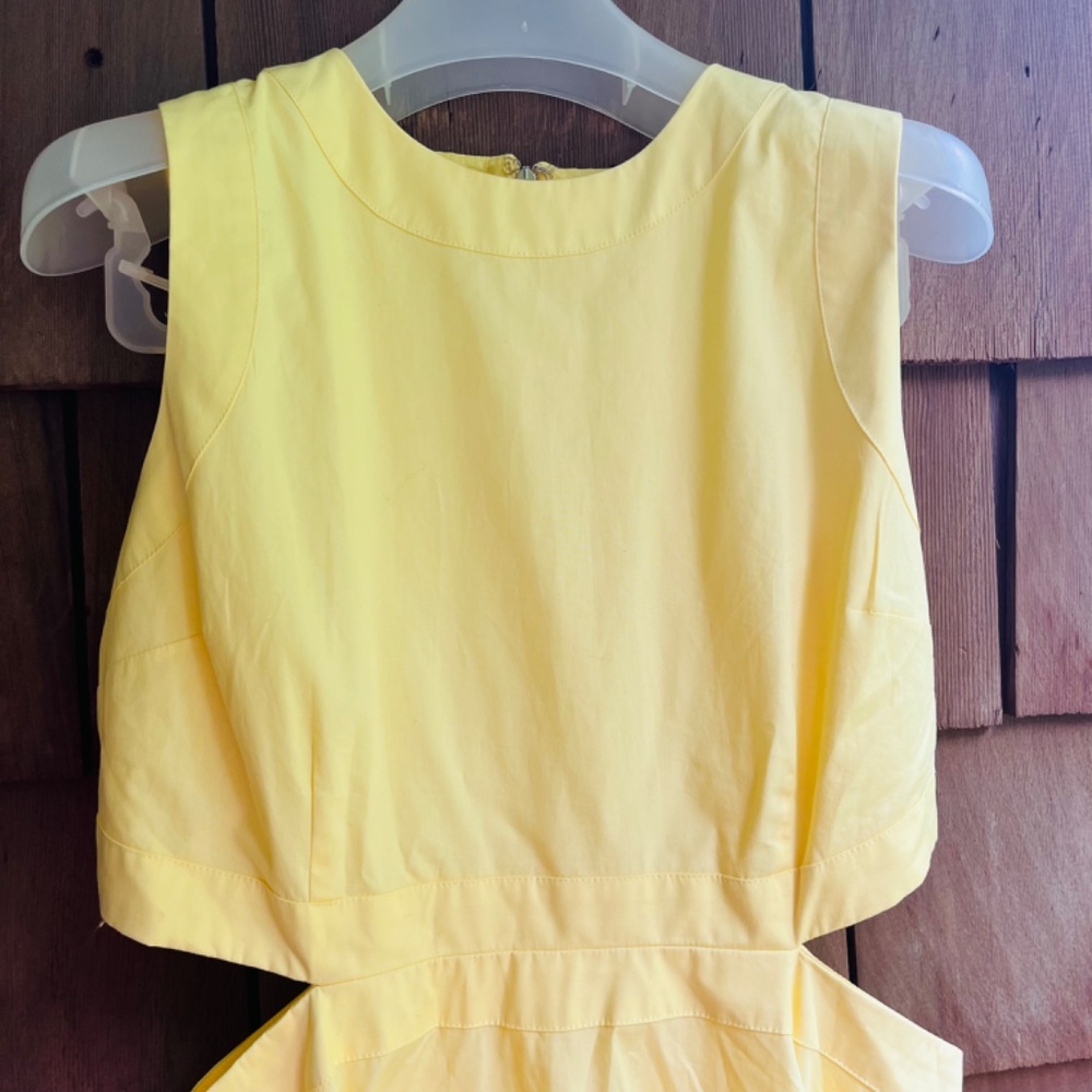Women’s Sleeveless Cutout Poplin A - Line Midi Dress Size L  Light - Yellow - Picture 4 of 16